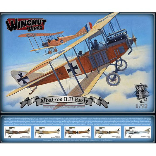 Released on 27 November 2015 - 40cm x 24cm - Two high quality Cartograf decal sheets including photo realistic 1/32 scale plywood fuselage panels and markings for 5 aircraft - 156 high quality injection moulded plastic parts including early production side mounted Hazet radiators and steering wheel control column - Optional propellers, exhaust manifolds and covered or uncovered wire wheels - Flugzeugpistole Luger Automatik armament and 12.5kg PuW or 20kg Carbonit bombs - Highly detailed Daimler-Mercedes 100