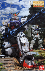 Here's the ground-attack version of the Gundam as seen in the popular OVA series 08th MS Team. Bandai has worked their usual Master Grade magic with this kit -- it offers inner mechanical detail on the arms and legs, plus comes with a removable backpack unit that opens and allow storage of weapons, magazines, etc. Comes with multiple hands, beam saber, 180mm cannon, two rifles with removable magazines, shield and more.