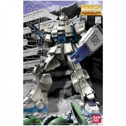 Yet another amazing kit from Bandai's MG series. The Gundam Ez8 is one of latest to get "The MG Treatment". This "ground pounder" carries a backpack (could hold a car) which opens for weapons storage. Cockpit armor panels fold down. Includes an unpainted figure of Pilot Shiroh Amada. The instruction book is 19 pages and includes a "Documentary photographs" page, and painting guides. Weapons include Beam Rifle, 10mm Machine Gun, Hyper Bazooka (Ground Type), Beam Saber and Shield. Snap assembly.