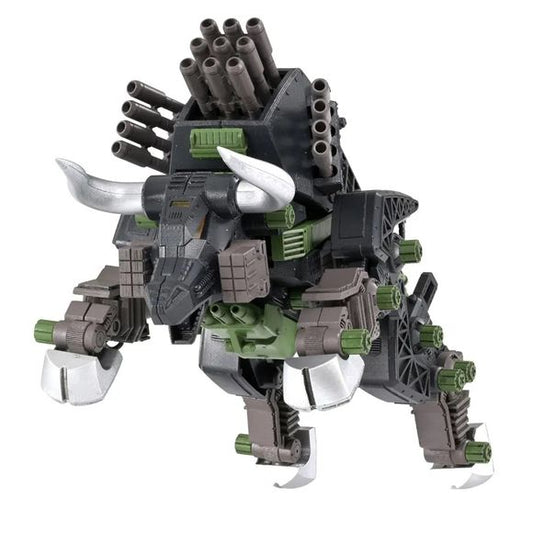 <p><strong>PRE-ORDER: Expected to ship in July 2027.</strong></p>
<p>From <em>Zoids</em> comes the Dibison Thoma Special as part of Takara Tomy's Realize Model series!</p>
<p>This 1/100 scale action plastic model kit recreates the heavily armed buffalo-type Dibison piloted by Thoma. Its cockpit hatch can open, and the included Thoma and standard soldier pilot figures can be seated inside.</p>
<p>The model features an impressive assortment of articulated weaponry, including the Twin Crusher Horn, four-barrel
