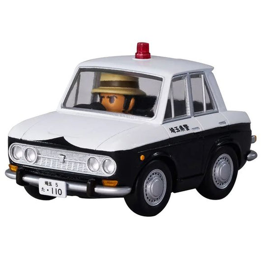 <p><strong>PRE-ORDER: Expected to ship in July 2027.</strong></p>
<p>Recreate the charming vehicles of <em>Lupin III: The Castle of Cagliostro</em> with the Q VILLAGE QV-09 Nissan Bluebird Patrol Car from Takara Tomy!</p>
<p>Q VILLAGE combines cute, stylized proportions with recognizable vehicle details for a compact display collectible. This set includes the Nissan Bluebird Patrol Car and a character mini figure that can be seated inside the vehicle.</p>
<p><strong>Product Features:</strong></p>
<ul>
<li>B