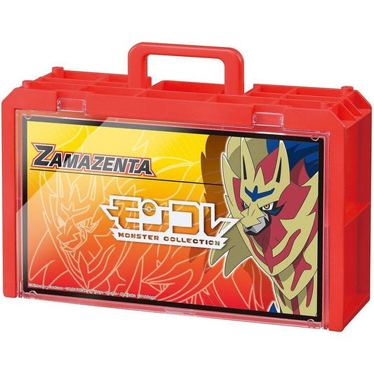 Takara Tomy brings to you this "Moncolle World" Moncollection Case Zamazenta Ver.! Six MS-sized monsters (not included with this product) can be stored and you can decorate or arrange the monsters in any way you want! The cover board with the "Zamazenta" design is removable, and the backside of it is a battlefield pattern so you can enjoy posing your Pokemon as if they are in a battle.
You can also display your Mon Collection Cases by stacking them together.
Monkore and Mon Collection Case Zacian ver. a