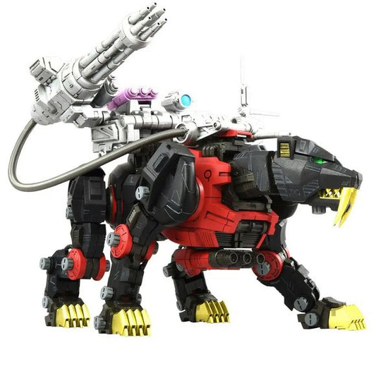 <p><strong>PRE-ORDER: Expected to ship in July 2027.</strong></p>
<p>From <em>Zoids</em> comes the Saber Tiger Schwarz Special as part of Takara Tomy's Realize Model series!</p>
<p>This 1/100 scale action plastic model kit highlights the Saber Tiger's powerful silhouette and mobility with extensive articulation for running, lunging, roaring, and attack poses. The cockpit hatch opens to reveal a pilot seat for the included Major Schwarz figure.</p>
<p>The back-mounted beam gatling unit faithfully recreates t