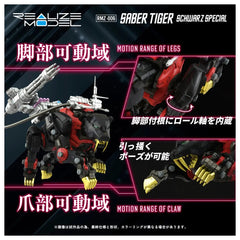 (PRE-ORDER: JUL 2027) Takara Tomy Zoids Realize Model RMZ-006 Saber Tiger Schwarz Special 1/100 Model Kit (Rerun)