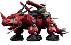 <p><strong>PRE-ORDER: Expected to ship in July 2027.</strong></p>
<p>From <em>Zoids</em> comes the Red Horn Guylos Color as part of Takara Tomy's Realize Model series!</p>
<p>This 1/100 scale action plastic model kit recreates the heavily armed Styracosaurus-type Zoid with full-body articulation for firing, charging, and other dynamic battle poses. Weapons mounted throughout the body move independently, while the head and back cockpit hatches can open for additional display options.</p>
<p>Three regular sol