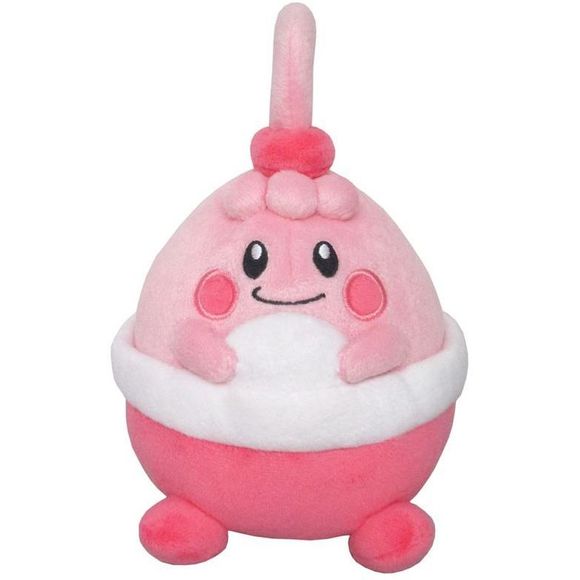 Happiny joins the "Pokemon" All Star Collection of cuddly plush toys from Sanei Boueki! She measures about 12cm (4.7") long x 16cm (6.3") tall x 12cm (4.7") wide.