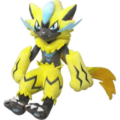 This Pokémon creates a powerful magnetic field by emitting strong electric currents from the pads on its hands and feet. Unlike most Electric-type Pokémon, Zeraora doesn’t have an organ within its body that can produce electricity. However, it is able to gather and store electricity from outside sources, then use it as its own electric energy.  Approx. Size: 10.23"L (26cm) x 10.23"W (26cm) x 14.17"H (36cm)