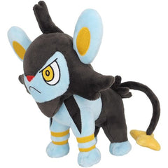 Luxio is a feline, quadrupedal Pokémon resembling a young lynx or lion. When facing an opponent, Luxio extends its claws in preparation, which can unleash 1,000,000 volts of electricity. Even a slight scratch from these claws is enough to cause fainting. Approx. Size: 6.7 x D 6.3 x H 7.5 inches (17 × 16 × 19 cm).