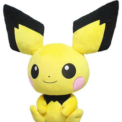 This huge 24" Pokémon Pichu Plush Stuffed Animal is a must have for all Pokemon fans! This massive plush is great for any Pokemon fan. Makes a great gift for kids who love Pokemon - Your favorite Pokémon character is waiting for you! 
Approximate Size: W 21.7 x D 11.0 x H 23.6 inches or 16 inches (not including ears) (55 x 28 x 60 cm)