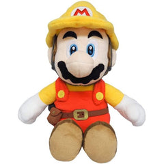 A plush featuring Builder Mario from SMM2.