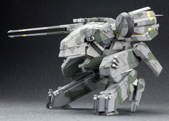 Kotobukiya proudly presents a model kit of the ultimate Gear from MGS, Metal Gear Rex. Designed by Yoji Shinkawa, Rex stands on massively armored legs and wields a huge rail gun in addition to Gatling guns, missiles, and a laser. The aerodynamic main body has a forward pointing cockpit and a radome to send the pilot additional data. The Rex model kit stands nearly 9 inches tall, is comprised of 600 pre-colored pieces, and is recommended for experienced model builders. Also included are four 1/100th scale fi