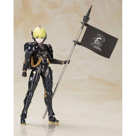 Ludens, the symbolic character for game creator Hideo Kojima’s very own company, Kojima Productions, will be released as a beautiful girl model kit in a black color variant! This model kit was based on an original design by art director Yoji Shinkawa.
Product Specifications:
・The new color design applies to the body, hair, eye color, and skin tone.
・The Spear Flag included is decorated with the Kojima Productions logo.
・Two variants of the flag are included: clear green, black
・This model comes wi