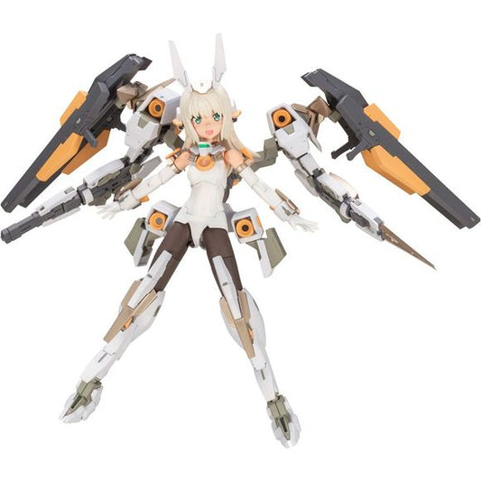 In a major collaboration between Kotobukiya’s own original Frame Arms Girl and Megami Device series, Frame Arm Girl Baselard (Animation Ver.) is born!
Based on the mech Baselard designed by Takayuki Yanase, the adorable Frame Arms Girl version of Baselard features character art by Humikane Shimada!
The anime version of Frame Arms Girl Baselard is recreated in a Megami Device style. This character comes with a main body, or “machinika,” designed by Masaki Apsy and is customized with Frame Arms Girl fea