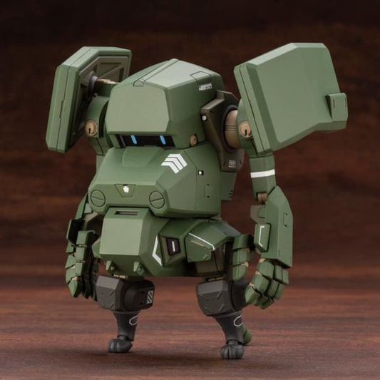Add to your model kit collection with this original character JGSDF Type 07-III Tank Nacchin created by the robot designer Moi! Once complete the figure is about 4 inches tall and features 62 points of articulation with sliding joints on the thighs and pop-out joints on the shoulders. With 18 connection points for 3mm joints, you can customize your kit with parts from other series, such as M.S.G!
This Tank Nacchin also comes with a variety of accessories such as weapons and eye panels to display expressi
