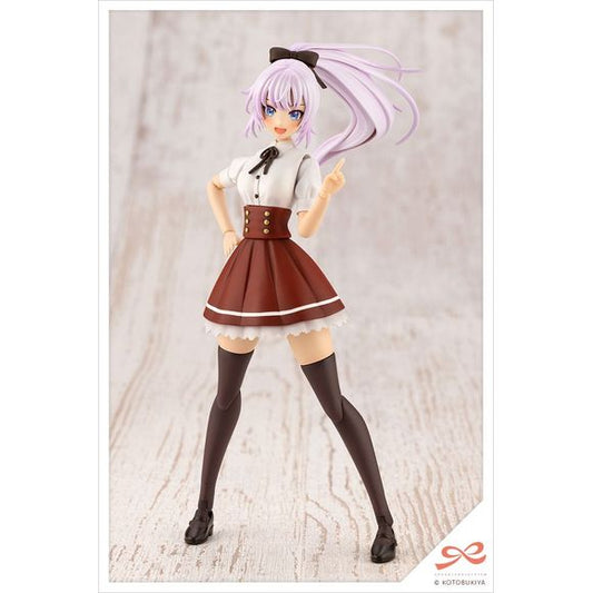 Ritsuka Saeki from the SOUSAI SHOJO TEIEN series takes the stage in a new DREAMING STYLE with a color scheme full of personality.

This DREAMING STYLE rendition includes a new skirt part in a deeper shade of red and the light purple hair tied up in a black ribbon gives a more mature look for this model. Users can enjoy this new elegant color scheme that is fitting of the name “Noble Rose”!

The parts such as the face parts and the details of the skirt are all pre-painted. Just assembling the model kit w
