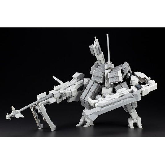 A special append kit made up of the exterior parts and armor of the heaviest Frame Arms models in the series: "TYPE48MODEL1 KAGUTSUCHI-KOU", "TYPE48MODEL2 KAGUTSUCHI-OTSU SNIPER", and "TYPE48MODEL2 KAGUTSUCHI-OTSU FENCER". Combine with separately sold Frame Architect Type-001 (Gray) to recreate either Kagutsuchi-Kou or Kagutsuchi-Otsu.  The main coloration theme of the armor parts is set as off white to be easier to paint.  The large weapons Type 110 Extra Long Range Cannon Murakumo and Experimental Type 3