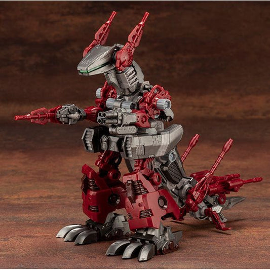 The core small-size mass-produced ZOID from the Empire's land force, IGUAN is returning to the HMM series! Iguan, which uses the frame of Pteras and Godos is rejoining the lineup with a new color scheme. The model's color scheme recreates the gunmetal and slightly dark red design of Iguan. The model is compatible with the separately-sold ZOIDS CUSTOMIZE PARTS PILE BUNKER UNIT. In addition to the default clear green parts, the kit includes colorless clear parts that can be customized with model paint. Add th