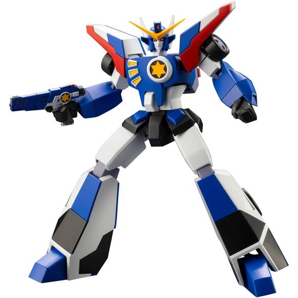 Here comes the 11th plastic model kit in Kotobukiya's "Brave" series -- Da Garn and Great Da Garn GX parts from "The Legendary Brave Da Garn," now available as a set! Da Garn achieves both accurate proportions and mobility by accurate sculpting of each part, with movable frames incorporated throughout the body. Built-in sliding gimmicks in the elbow and hip joints allow for movement without disturbing the proportions. Three interchangeable face parts are included, as are the Da Garn Magnum and interchangeab