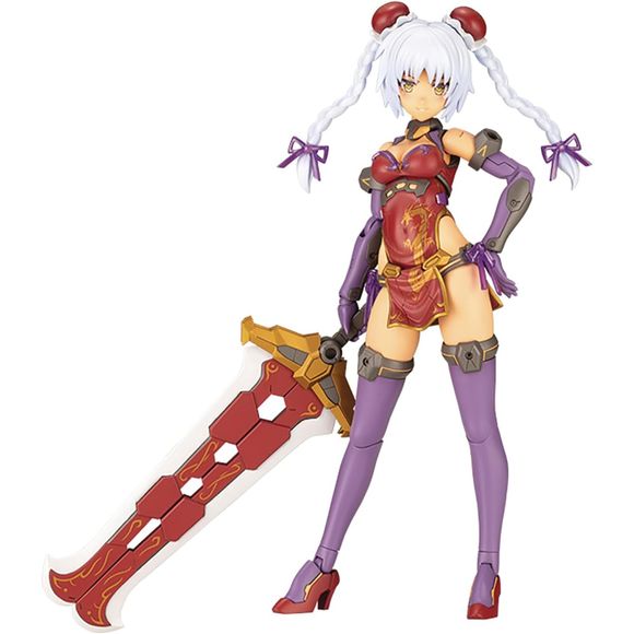 From Kotobukiya. Introducing the latest addition to the Frame Arms Girl lineup: HRESVELGR=RUFUS QIPAO Ver.! This reimagined design by Tomotake Kinoshita, brought to life by E-ji Komatsu’s original illustration, transforms the mecha-inspired HRESVELGR into a stunning female character. This model kit features newly sculpted face parts, versatile blade tonfas that transform into chainsaws, an expandable giant sword, and three elegant Chinese double bun hairstyles. Enhanced articulation, including pop-out hip a