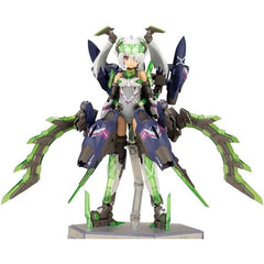 Hresvelgr=Cornix is the latest entry in Kotobukiya's Frame Arms Girl series! She's equipped with a new weapon, the Wing Shotel, a new hairstyle, and new expression parts; she's capable of three types of transformation that respects the variable mechanism of the Frame Arms series! The newly molded Wing Shotel transforms from her wings, which form a new silhouette in her flight form. She can transform into Normal Mode, Assault Claw Mode, and Air Cruiser mode. Pull-out joints have been added to her thighs with