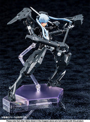 The popular character Devil Strarf bis is the latest collaboration between "Busou Shinki" and "Megami Device"! The improved version of Devil Strarf bis has been perfectly reproduced in "Megami Device" specifications with new weapons, a new visor, and more!
New parts for Devil Strarf bis are included, such as a rocket hammer, a new visor, movable shoulder armor, and reinforced leg armor. With the parts configuration and joint gimmmicks based on "Megami Device," many of the parts can be used with existing "