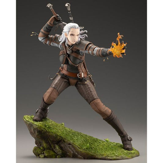 From Kotobukiya. The dark fantasy realm of CD PROJEKT RED's acclaimed RPG series The Witcher joins the BISHOUJO lineup! And the first statue in this series will be… Geralt of Rivia!? Designed by Shunya Yamashita, this legendary witcher has received an unexpected makeover into a beautiful female form. Now she comes to life, ready to unsheath her silver sword and cast Igni on her foes. The statue has been meticulously modeled by none other than sculptor Yoshiki Fujimoto — pay close attention to the details of