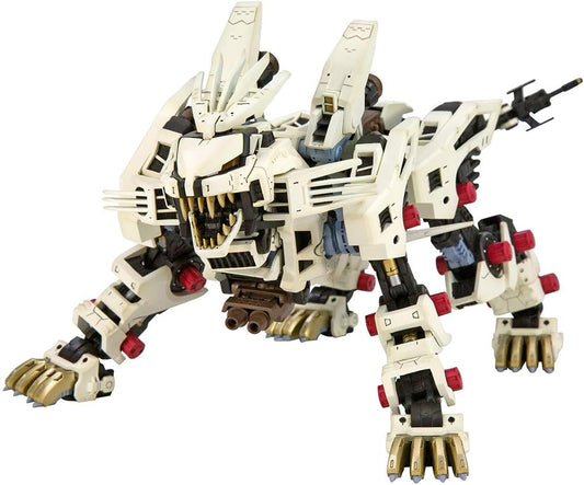 he leading popular Zoid within the Zoid series, Liger Zero, has joined the Highend Master Model (HMM) lineup in a Marking Plus Ver.!
In addition to recreating the silhouette and details of Liger Zero, the most distinctive feature, the "Changing Armor System" which is a removable armor feature, has also been recreated. The "Ion Turbo Booster" on the back also deploys as set.
The striking white color armor of this Zoid was recreated with multicolor plastic so just assembling the model kit will result in a p