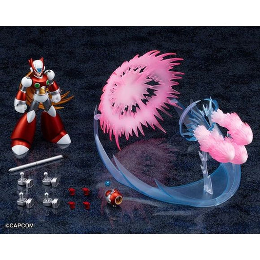 PRE-ORDER: Expected to ship in February 2027.
From Capcom’s iconic Mega Man X series comes Zero in his original appearance, returning to Kotobukiya’s model kit lineup as a special 1st Ver. Limited Edition!
This release features updated pearlescent and metallic colors inspired by Zero’s charged-up state. It also includes the newly created Spiral Crush Buster Effect, one of the largest effect parts produced for Kotobukiya’s Mega Man X model kit series, allowing for an especially dynamic display.
Zero inclu