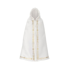 <p><strong>PRE-ORDER: Expected to ship in June of 2027.</strong></p>
<p>Complete your <strong>Megalomaria Unlimited Universe</strong> display with the <strong>Kotobukiya Stage Re:Fashion Infinity Cloak (Twilight Order Edition) in White</strong>. This optional hooded fabric accessory features the Twilight Order crest and gothic-style detailing printed in gold for a distinctive look.</p>
<p>The satin-like material has a subtle sheen and includes shaping wire sewn into the hood and hem. Arrange the fabric to