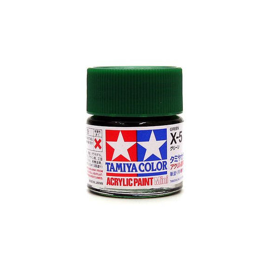 Tamiya Color Mini X-5 Green Acrylic Paint 10ml | Galactic Toys & Collectibles