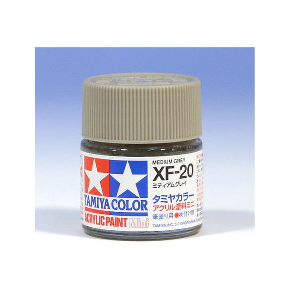 Tamiya Color Mini XF-20 Medium Grey Acrylic Paint 10ml | Galactic Toys & Collectibles