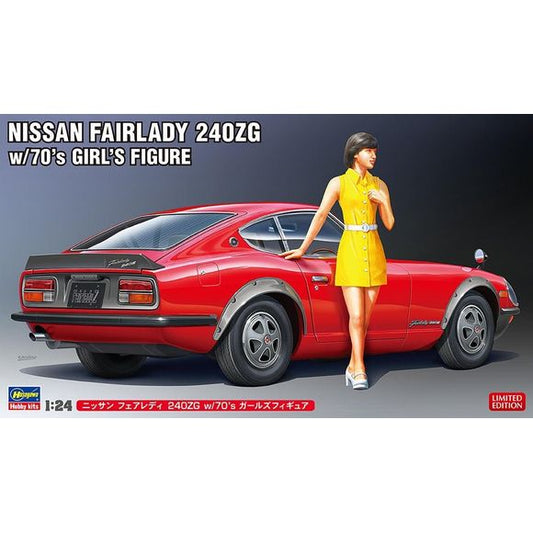 Hasegawa Nissan Fairlady 240ZG w/ '70s Girls Figure 1/24 Scale Model Kit | Galactic Toys & Collectibles