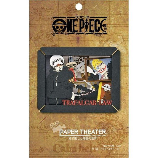 Ensky brings us one of their newest PAPER THEATRE papercraft dioramas from "One Piece" featuring Trafalgar D. Water n' Law! Put this diorama together by yourself in a fun crafting activity and feel super accomplished by the beautiful, 3D scene that you've created! It measures approximately 8cm x 10cm x 4.2cm when completed.