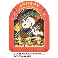 Snoopy from the classic "Peanuts" comic strip and his friend Woodstock are putting on a show, and now you can have your very own "Paper Theater" version of this heartwarming scene in your own collection! Simply assemble the precision laser-cut paper pieces and glue them together (glue is not included), and you'll have a wonderful display to show off on your shelf or wall.