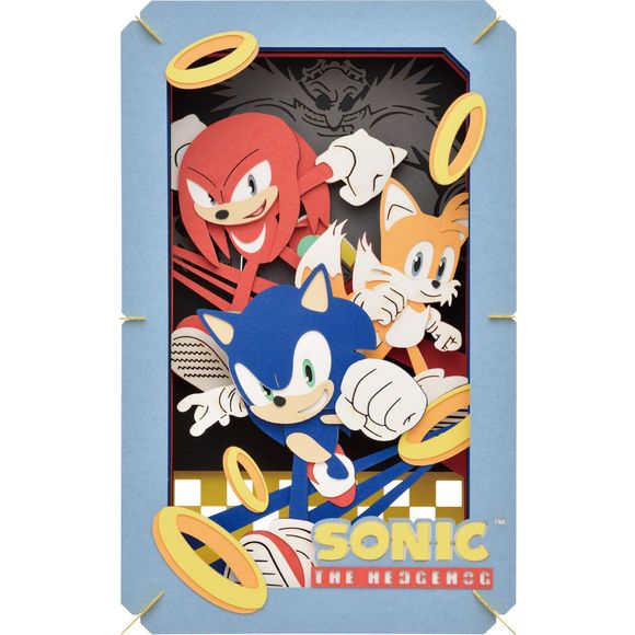 Introducing a new arrival to the Paper Theater lineup: "Sonic the Hedgehog"!
What is a Paper Theater? It's a paper craft kit created by precisely cutting paper with a laser cutter for users to easily assemble it together. This kit is double the size of a regular one, offering an even more immersive experience.
Immerse yourself in the world of "Sonic the Hedgehog" with this captivating Paper Theater. Assemble the intricately cut paper parts and bring your favorite characters to life in a delightful display