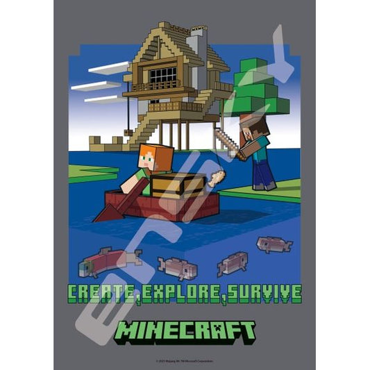 Adventure, building, and sometimes even fighting in a free world with no scenario and no rules?
There are endless ways to play alone or with friends!
This Fishing Minecraft Puzzle will measure approximately 7.2 in x 10.1 in once completed. Accessories: Puzzle glue, Glue Spatula, piece request postcard