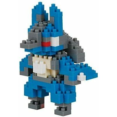 Nanoblock is a micro-=sized building block designed in japan since 2008. Fun to build, Attractive to display, interesting to collect. a piece of nanoblock is the start of infinite creativity.
Lucario from Nanoblock's Pokémon Collection series stands approximately 2.9" tall and has 160 pieces. Based on a scale from 1 to 5, the difficulty level is 2.