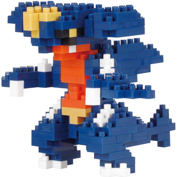 Nanoblock is a micro-sized building block designed in japan since 2008. Fun to build, Attractive to display, interesting to collect. a piece of nanoblock is the start of infinite creativity. Garchomp from Nanoblock's Pokémon Collection series stands approximately 2.4" tall and has 210 pieces