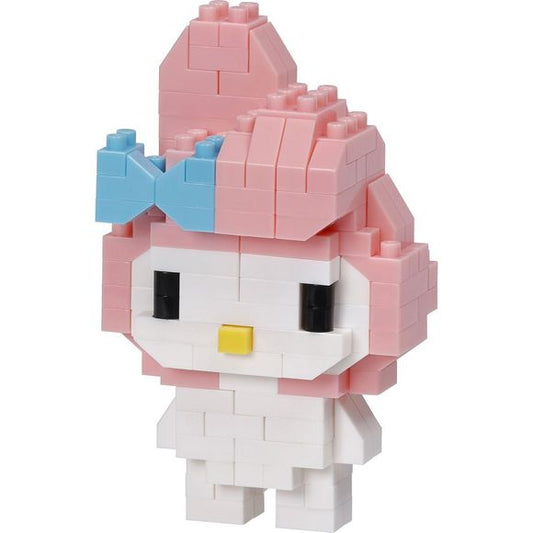 My Melody from Nanoblock's Character Collection Series stands approximately 2.55" tall and has 170 pieces. Difficulty level is 2. This kit features all the details one would expect.
Details:
Size: Approx 2.5 inches tall
Material: ABS
Manufacturer: Kawada
170 pieces
Assembly required