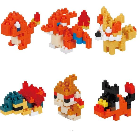 Pokémon Type Fire Set 1 is a box set of 6 unique characters! Each Pokémon stands approximately 1.38" tall. This complete box contains one of each (a complete set) and include: Charmander, Fennekin, Tepig, Charizard, Chimchar, and Cyndaquil.
Note: Warning, small pieces. Keep away from small children/animals.