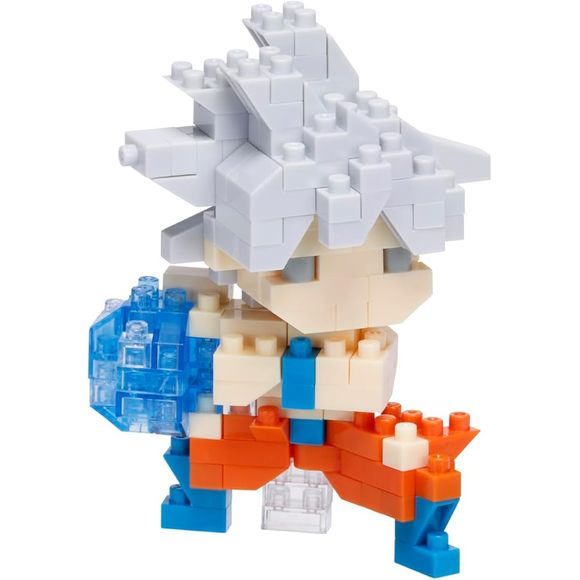 Ultra Instinct Son Goku from Nanoblock's Dragon Ball Series stands approximately 2.44" tall and has 160 pieces
Difficulty level is 3. This kit features all the details one would expect.