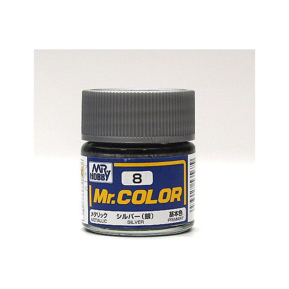 Mr Color paint, suitable for hand brushing & airbrushing, with good adhesion & fast drying is one of the finest scale modelling / hobby paints available. Solvent-based Acrylic, thin with Mr Color Thinner or Mr Color Levelling Thinner. Treat paint as a lacquer. 10ml screw top bottle.
1 - 2 coats are recommended when brush painting
2 - 3 coats when using an air brush - after diluting to a ratio of 1 (Mr.Color) : 1-2 (Mr. thinner).
Mix in 5 - 10% of Flat Base to make glossy colors semi-glossy.
Mix in 10 - 20%