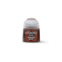 Rhinox Hide is a Citadel Base paint. Citadel Base paints are high quality acrylic paints specially formulated for basecoating your Citadel miniatures quickly and easily. They are designed to give a smooth matte finish over black or white undercoats with a single layer. This pot contains 12ml of Rhinox Hide, one of 34 Base paints in the Citadel Paint range. As with all of our paints, it is a non-toxic, water-based acrylic paint designed for use on plastic, metal, and resin Citadel miniatures.