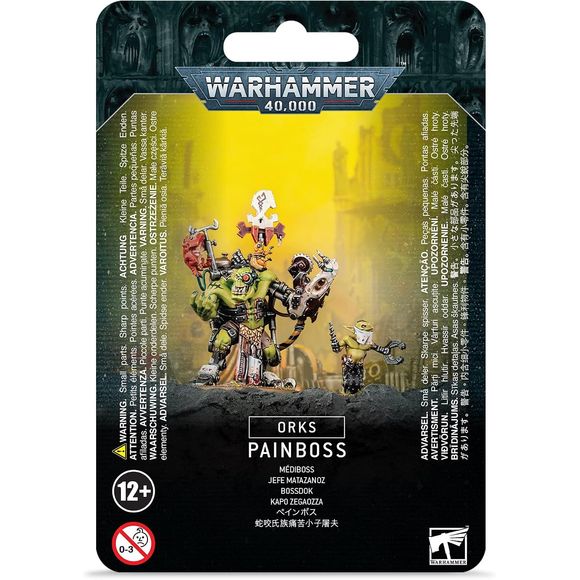 This 21-piece plastic kit lets you build one Painboss and Grot Orderly. This kit comes with one 40mm Citadel Round base and one 25mm Citadel Round base.
These miniatures are supplied unpainted and require assembly – we recommend using Citadel Plastic Glue and Citadel paints.