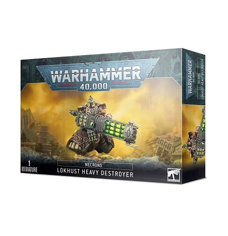 This kit builds one Lokhust Heavy Destroyer. Push-fit construction means you won't need any glue to build it, and the set comes with your choice of heads and deadly weapons. It is supplied in 33 plastic components and comes with a 60mm round base.