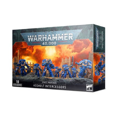 This multipart plastic kit contains the components necessary to assemble a set of 10 Assault Intercessors.