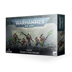 This multi-part plastic boxed set contains 111 components, five Citadel 32mm Round Bases and two Necron transfer sheets with which to build five Necron Triarch Praetorians or five Lychguard.