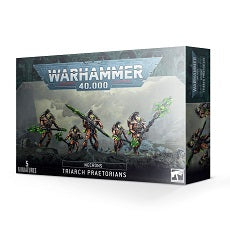 This multi-part plastic boxed set contains 111 components, five Citadel 32mm Round Bases and two Necron transfer sheets with which to build five Necron Triarch Praetorians or five Lychguard.