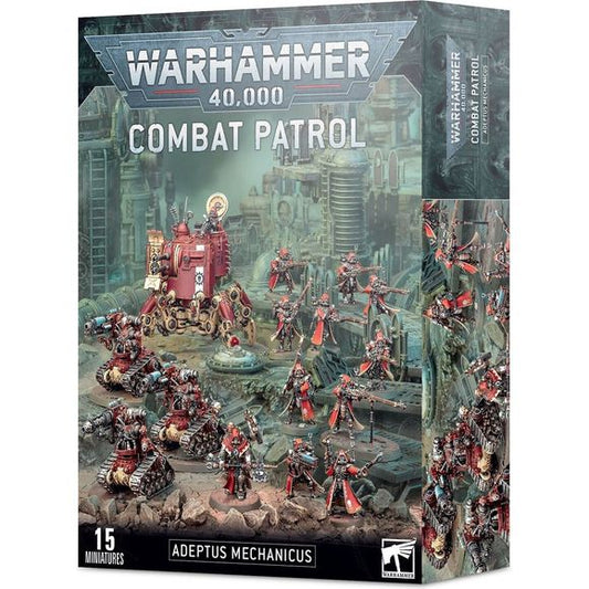 The Adeptus Mechanicus are the undisputed masters of Mankind’s technological secrets, many examples of which date back thousands of years before the birth of the Imperium. In battle, the maniples of Skitarii march relentlessly alongside devastating war machines to win glory for the Omnissiah and recover long-lost archeotech from Humanity’s distant past.

If you seek to unleash the full fury of the Cult Mechanicus – the military wing of Mars’ Tech-Priesthood – then Combat Patrol: Adeptus Mechanicus will prov