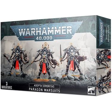 The kit is comprised of 179 plastic components, with which you can assemble three Paragon Warsuits, and is supplied with 3x Citadel 50mm Round Bases. This kit includes options to equip the warsuits with two different melee weapons, three different ranged weapons, two different carapace weapons, and includes helmeted and unhelmeted head options.